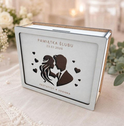 Skarbonka Wykreślana Prezent Na ŚLUB, PERSONALIZOWANA Wielorazowa, Pamiątka