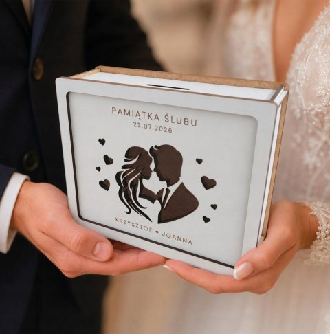 Skarbonka Wykreślana Prezent Na ŚLUB, PERSONALIZOWANA Wielorazowa, Pamiątka
